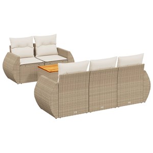 Maison exclusive - salon de jardin avec coussins 6 pcs beige résine tressée