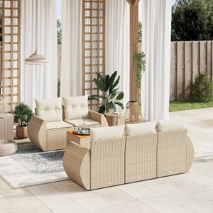 Maison exclusive - salon de jardin avec coussins 6 pcs beige résine tressée