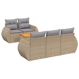 Maison exclusive - salon de jardin avec coussins 6 pcs beige résine tressée