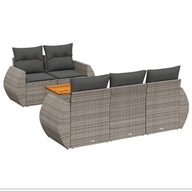 Maison exclusive - salon de jardin 6 pcs avec coussins gris résine tressée
