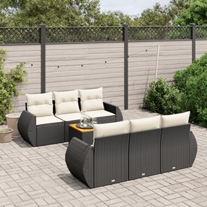 Maison exclusive - salon de jardin 7 pcs avec coussins noir résine tressée