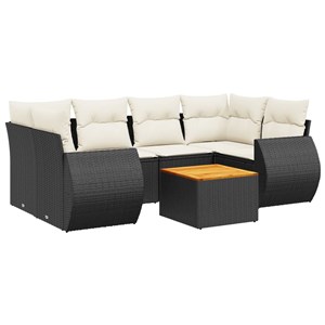 Maison exclusive - salon de jardin 7 pcs avec coussins noir résine tressée