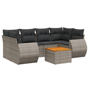Maison exclusive - salon de jardin avec coussins 7 pcs gris résine tressée