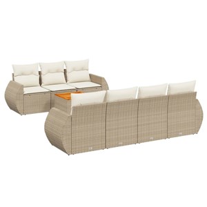 Maison exclusive - salon de jardin avec coussins 8 pcs beige résine tressée