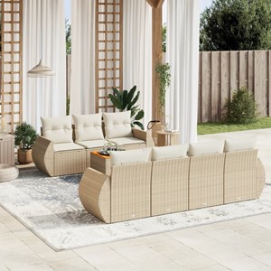Maison exclusive - salon de jardin avec coussins 8 pcs beige résine tressée