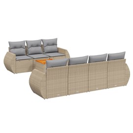 Maison exclusive - salon de jardin avec coussins 8 pcs beige résine tressée