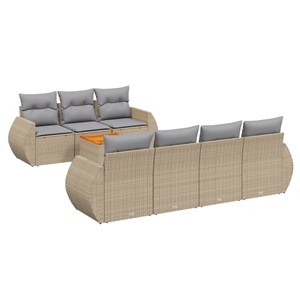 Maison exclusive - salon de jardin avec coussins 8 pcs beige résine tressée