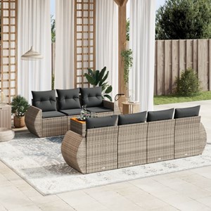 Maison exclusive - salon de jardin 8 pcs avec coussins gris résine tressée