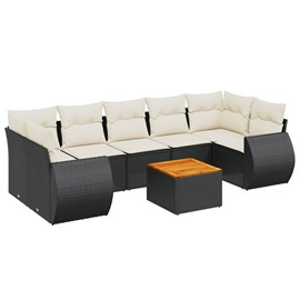 Maison exclusive - salon de jardin 8 pcs avec coussins noir résine tressée