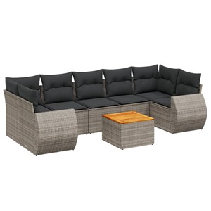 Maison exclusive - salon de jardin 8 pcs avec coussins gris résine tressée