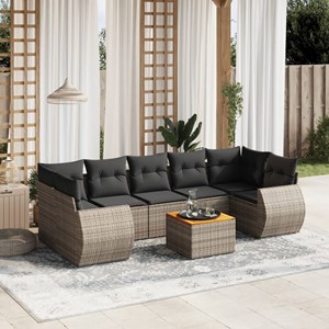Maison exclusive - salon de jardin 8 pcs avec coussins gris résine tressée