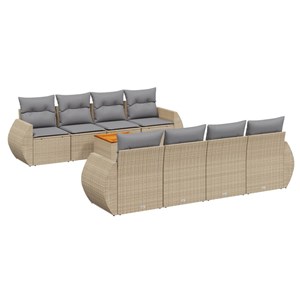Maison exclusive - salon de jardin avec coussins 9 pcs beige résine tressée