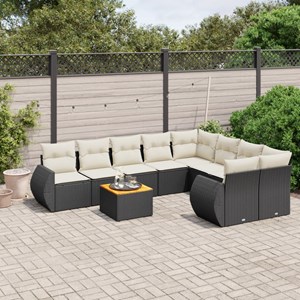 Maison exclusive - salon de jardin 9 pcs avec coussins noir résine tressée