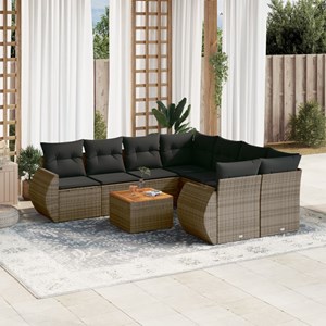 Maison exclusive - salon de jardin 9 pcs avec coussins gris résine tressée