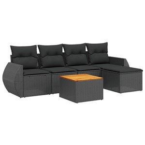 Maison exclusive - salon de jardin 6 pcs avec coussins noir résine tressée