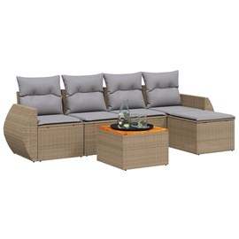 Maison exclusive - salon de jardin avec coussins 6 pcs beige résine tressée
