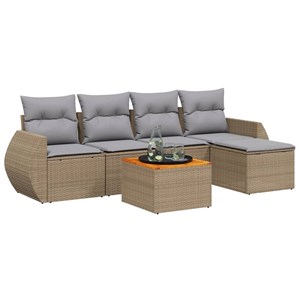 Maison exclusive - salon de jardin avec coussins 6 pcs beige résine tressée