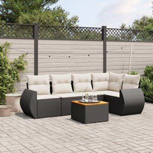 Maison exclusive - salon de jardin 6 pcs avec coussins noir résine tressée