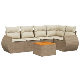 Maison exclusive - salon de jardin avec coussins 6 pcs beige résine tressée