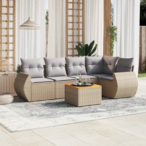 Maison exclusive - salon de jardin avec coussins 6 pcs beige résine tressée