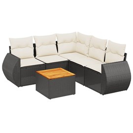Maison exclusive - salon de jardin 6 pcs avec coussins noir résine tressée