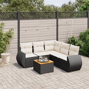 Maison exclusive - salon de jardin 6 pcs avec coussins noir résine tressée