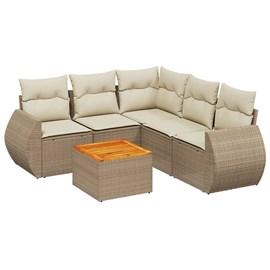Maison exclusive - salon de jardin avec coussins 6 pcs beige résine tressée