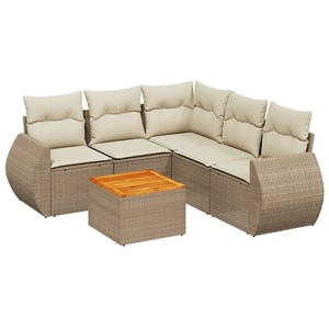 Maison exclusive - salon de jardin avec coussins 6 pcs beige résine tressée
