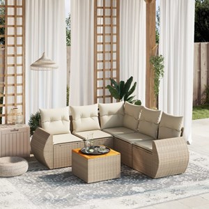 Maison exclusive - salon de jardin avec coussins 6 pcs beige résine tressée