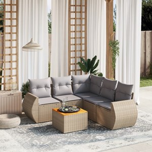 Maison exclusive - salon de jardin avec coussins 6 pcs beige résine tressée