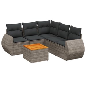 Maison exclusive - salon de jardin 6 pcs avec coussins gris résine tressée