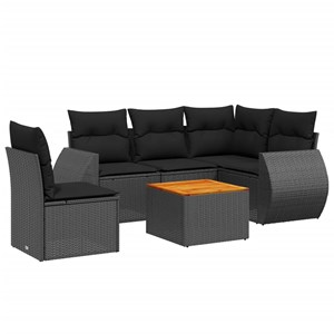 Maison exclusive - salon de jardin 6 pcs avec coussins noir résine tressée