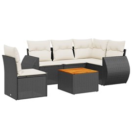 Maison exclusive - salon de jardin 6 pcs avec coussins noir résine tressée