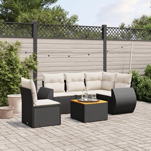 Maison exclusive - salon de jardin 6 pcs avec coussins noir résine tressée