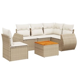 Maison exclusive - salon de jardin avec coussins 6 pcs beige résine tressée