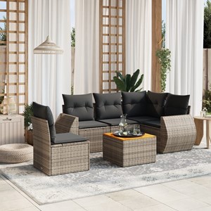 Maison exclusive - salon de jardin 6 pcs avec coussins gris résine tressée