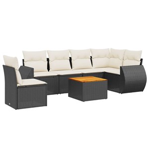 Maison exclusive - salon de jardin 7 pcs avec coussins noir résine tressée