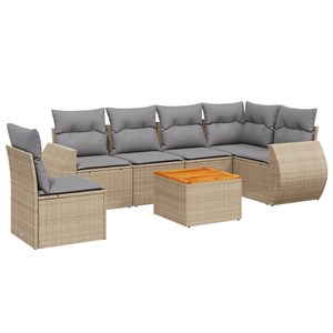 Maison exclusive - salon de jardin avec coussins 7 pcs beige résine tressée