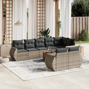 Maison exclusive - salon de jardin 9 pcs avec coussins gris résine tressée