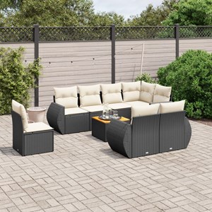 Maison exclusive - salon de jardin 9 pcs avec coussins noir résine tressée