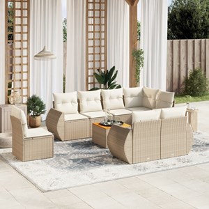 Maison exclusive - salon de jardin avec coussins 9 pcs beige résine tressée