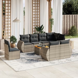 Maison exclusive - salon de jardin 9 pcs avec coussins gris résine tressée