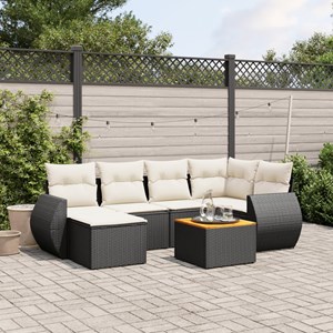 Maison exclusive - salon de jardin 7 pcs avec coussins noir résine tressée