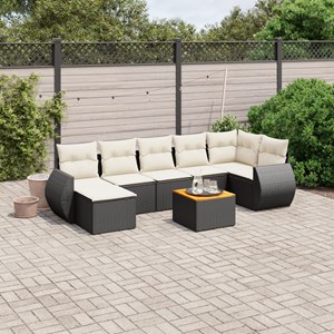 Maison exclusive - salon de jardin 8 pcs avec coussins noir résine tressée