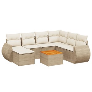 Maison exclusive - salon de jardin avec coussins 8 pcs beige résine tressée