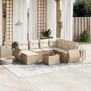 Maison exclusive - salon de jardin avec coussins 8 pcs beige résine tressée