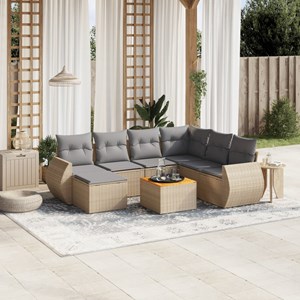 Maison exclusive - salon de jardin avec coussins 8 pcs beige résine tressée