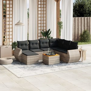 Maison exclusive - salon de jardin 8 pcs avec coussins gris résine tressée