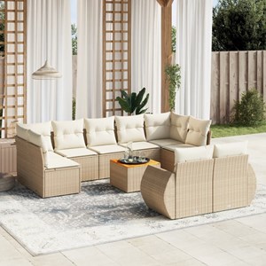 Maison exclusive - salon de jardin avec coussins 10 pcs beige résine tressée