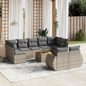 Maison exclusive - salon de jardin avec coussins 10 pcs gris résine tressée